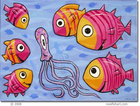 colorful,fish art,fish painting,fish,artist,blue,orange