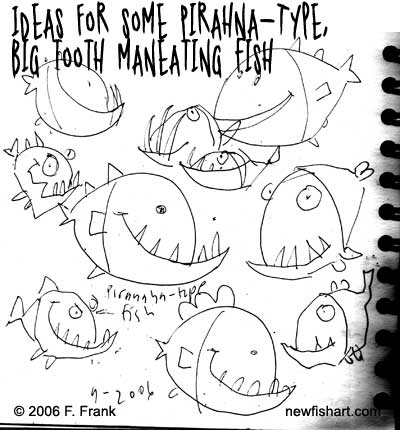 sketch,idea,fish,pirahna,art,painting,sketchbook,draw